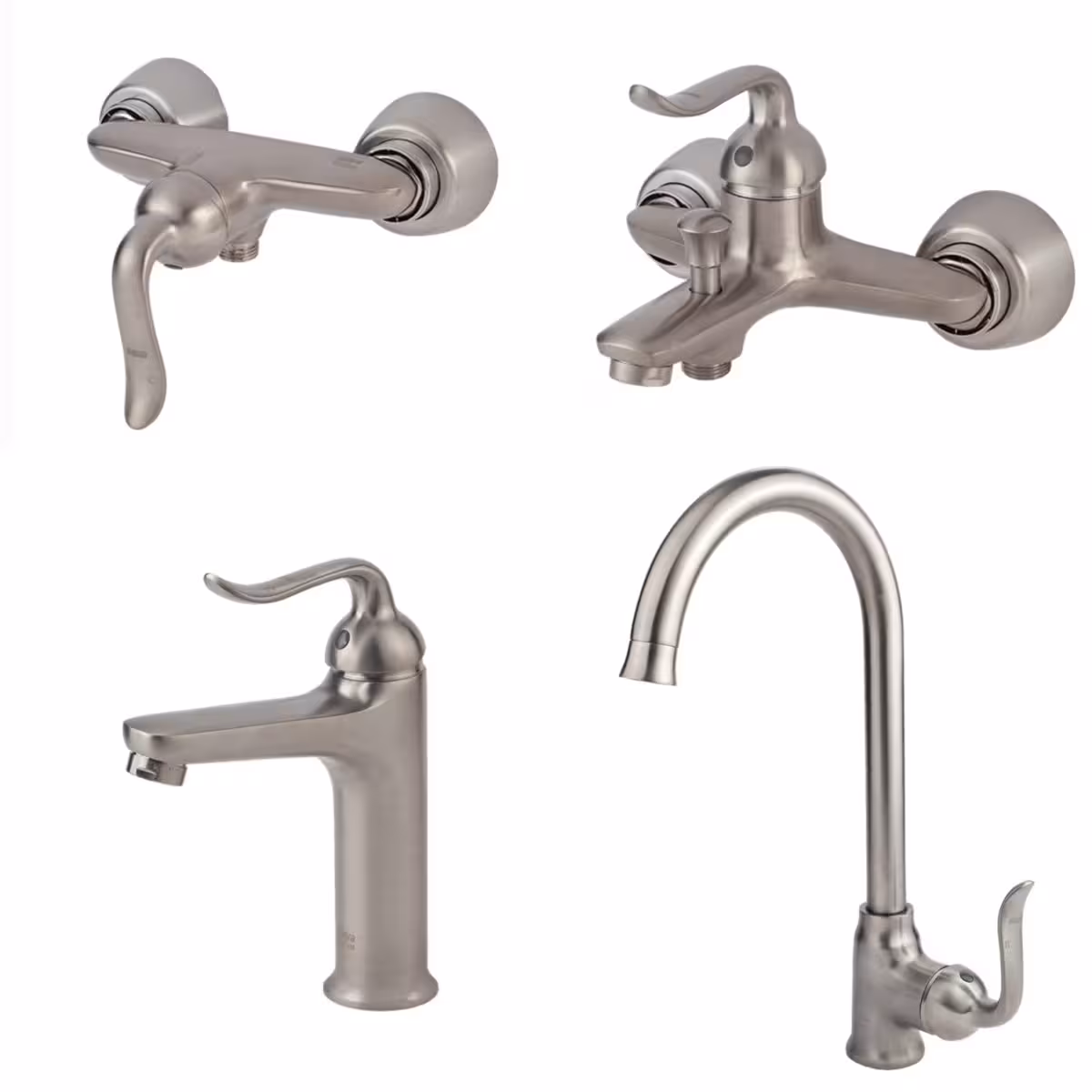 ست چهار تکه شیرالات کسری مدل رابین کروم مات