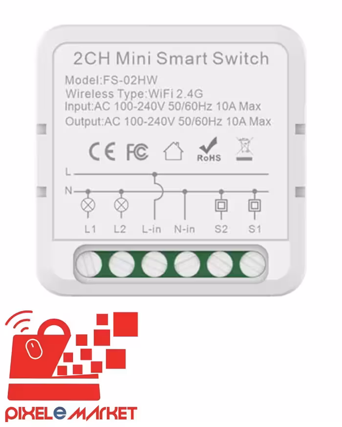 رله سوئیچ پشت کلیدی دو کانال TUYA