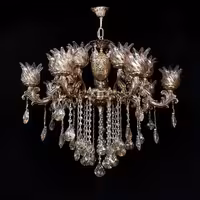 لوستر برنزی 7 شاخه 14 شعله شاخه آرامیس 