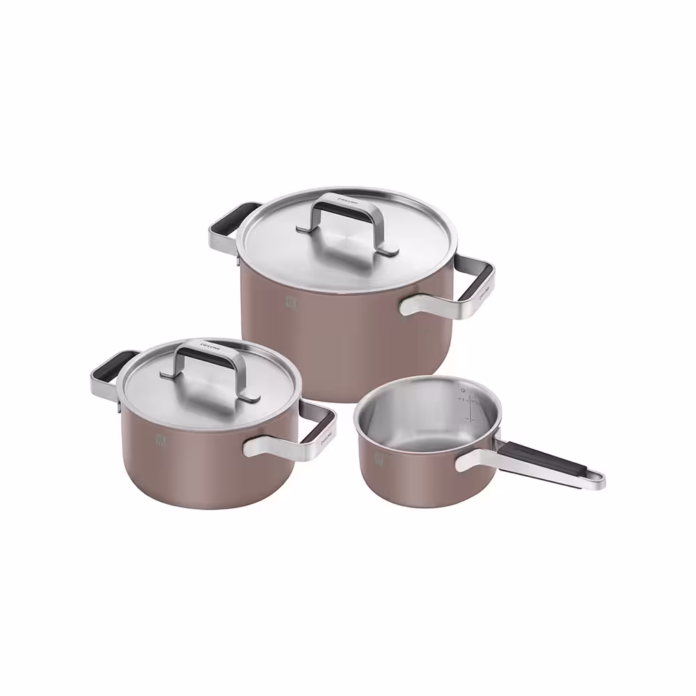 سرویس قابلمه 3 پارچه زولینگ مدل ایوری رنگ صورتی ZWILLING Pure Cookware Ivory