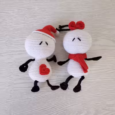 عروسک بافتنی مدل بیگلی میگلی زوج عاشق کد 60296 مجموعه 2 عددی