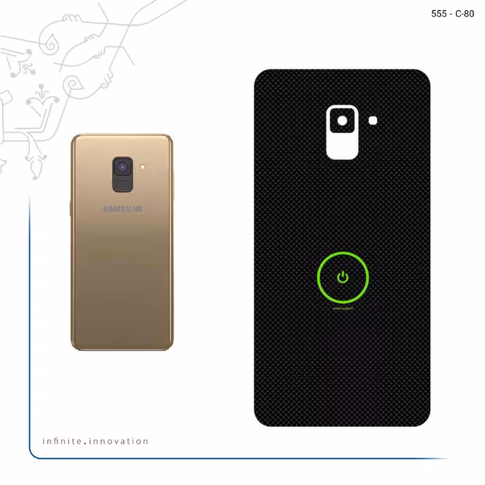 برچسب پوششی ماهوت مدل Minimal Power Button مناسب برای گوشی موبایل سامسونگ Galaxy A8 Plus 2018