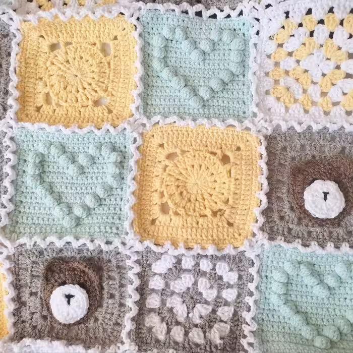 پتو بافتنی نوزاد مدل دستبافت