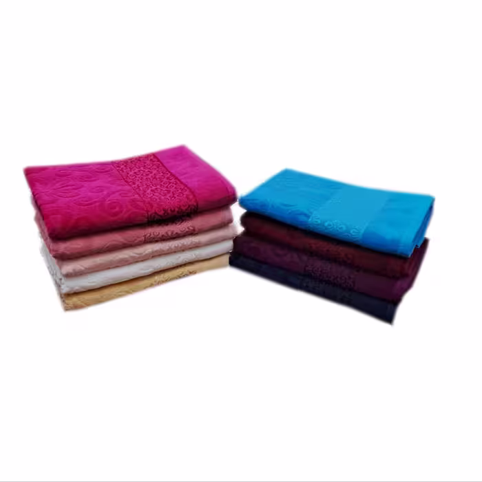 حوله استخری موردوم طرح گل ابریشم سایز 70x135 سانتی متر
