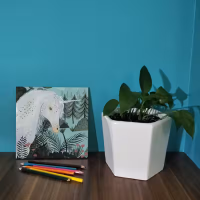 کاشی کارنیلا طرح تک شاخ در جنگل مدل لوحی کد WKB910 