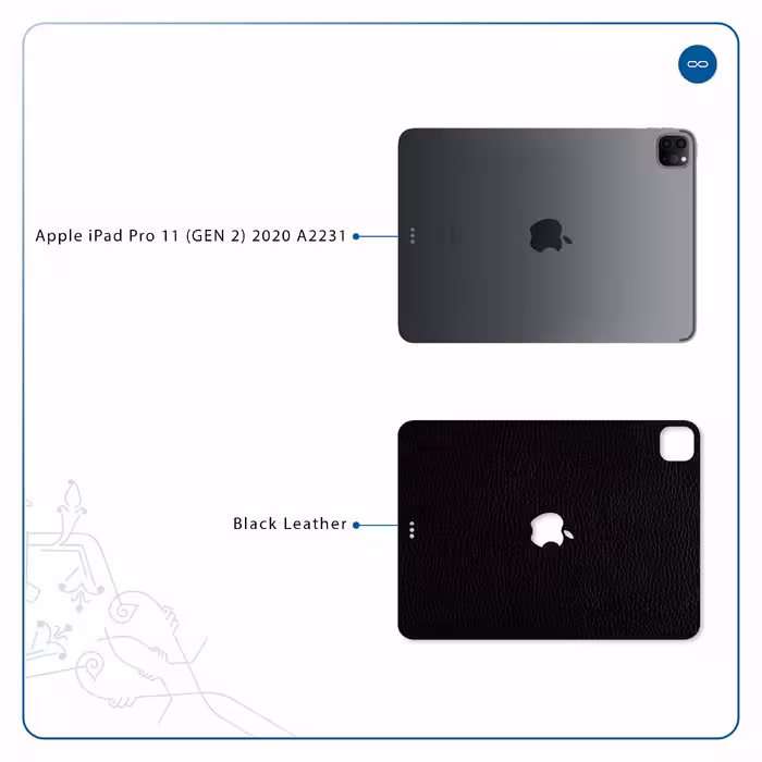 برچسب پوششی ماهوت مدل Black-Leather مناسب برای تبلت اپل iPad Pro 11 (GEN 2) 2020 A2231