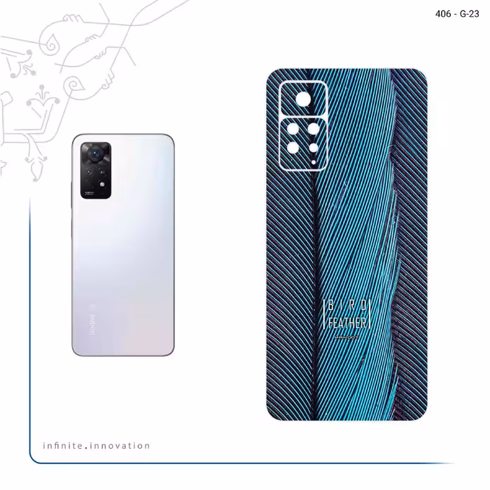 برچسب پوششی ماهوت مدل Turquoise feathers مناسب برای گوشی موبایل شیائومی Redmi Note 11 Pro Plus 5G (India)