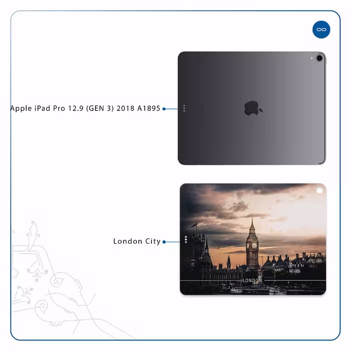 برچسب پوششی ماهوت مدل London City مناسب برای تبلت اپل iPad Pro 12.9 (GEN 3) 2018 A1895