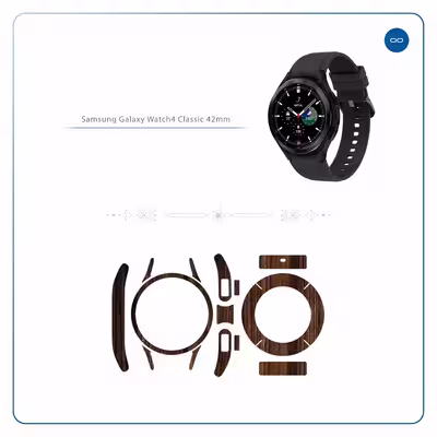 برچسب ماهوت طرح Dark Walnut Wood مناسب برای ساعت هوشمند سامسونگ Watch4 Classic 42mm