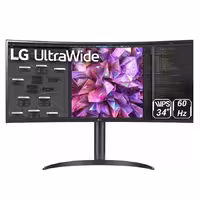 LG UltraWide 34WQ75C-B 34 Inch QHD 5ms 60Hz IPS Curved Monitor
