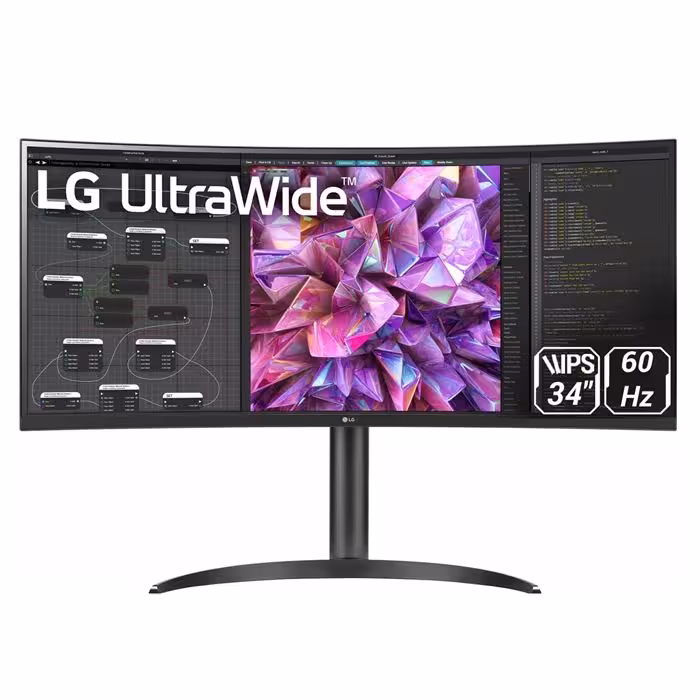 LG UltraWide 34WQ75C-B 34 Inch QHD 5ms 60Hz IPS Curved Monitor