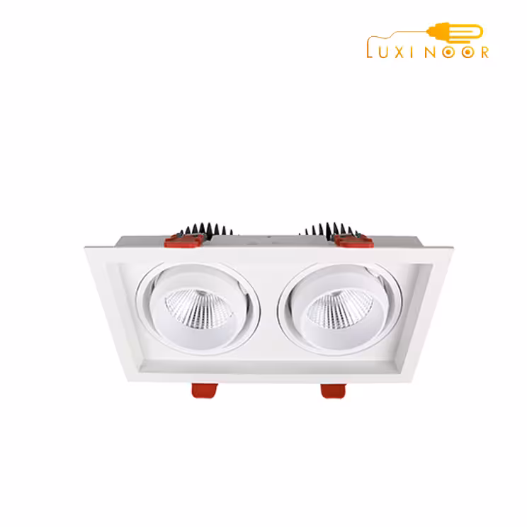 چراغ سقفی توکار مستطیلی متحرک مدرن فکی لوکس 48 وات شعاع کد 6702WH