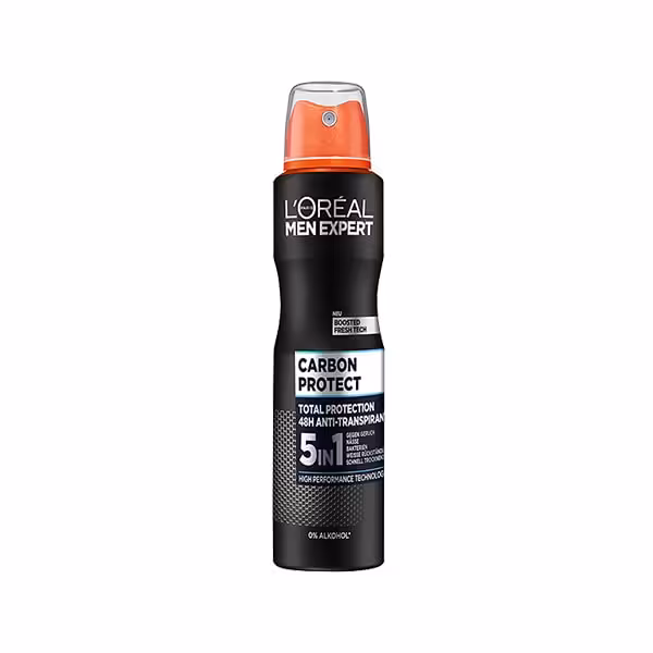 اسپری ضد تعریق لورآل کربن پروتکت 5 در 1 حجم250 میلی لیتر | Loreal Men Expert Carbon Protect Deodorant 5 in 1 Spray 250ml