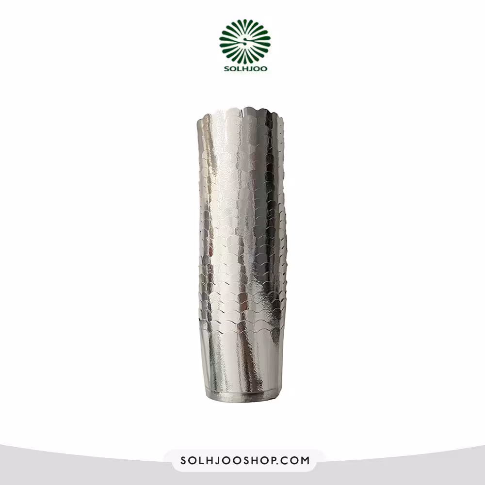 كپسول كاپ كيك متالايز نقره ای 25 تایی