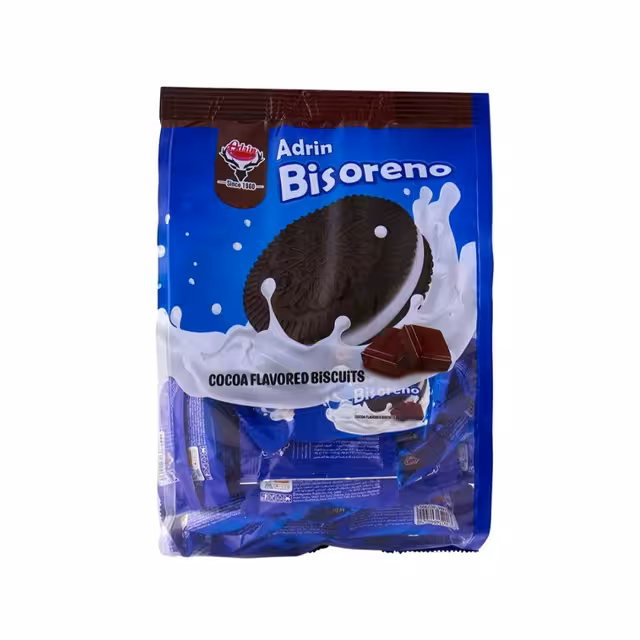 بیسکویت کاکائویی کرمدار آدرین مدل بیس اورنو 450 گرمی