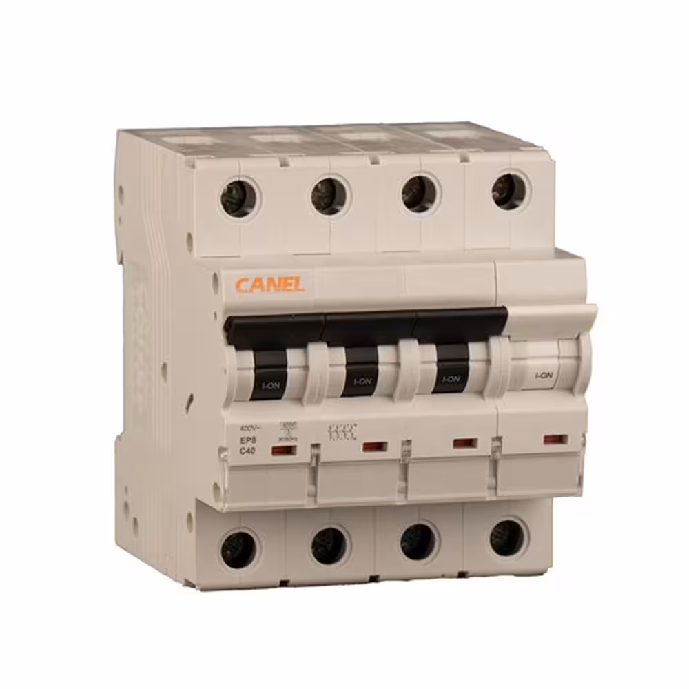 کلید مینیاتوری 4 آمپر سه پل + نول AC کانل کد C4-6KA-3P+N