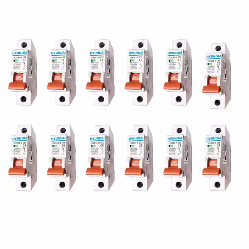 فیوز مینیاتوری تکفاز 32 آمپر هیوندای مدل HIBD63 بسته 12 عددی