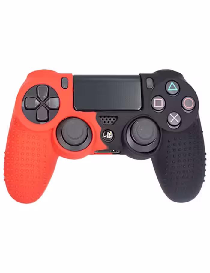 روکش محافظ آج‌دار دسته PS4 قرمز مشکی