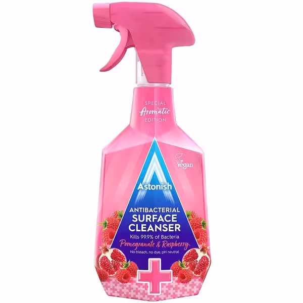 اسپری پاک کننده ضد باکتری استونیش Astonish با رایحه انار و تمشک حجم 750 میلی