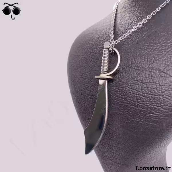 گردنبند طرح شمشیر خفن و شاخ استیل