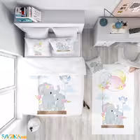 سرویس روتختی طرح فیل کوچولو یک نفره کد A2955