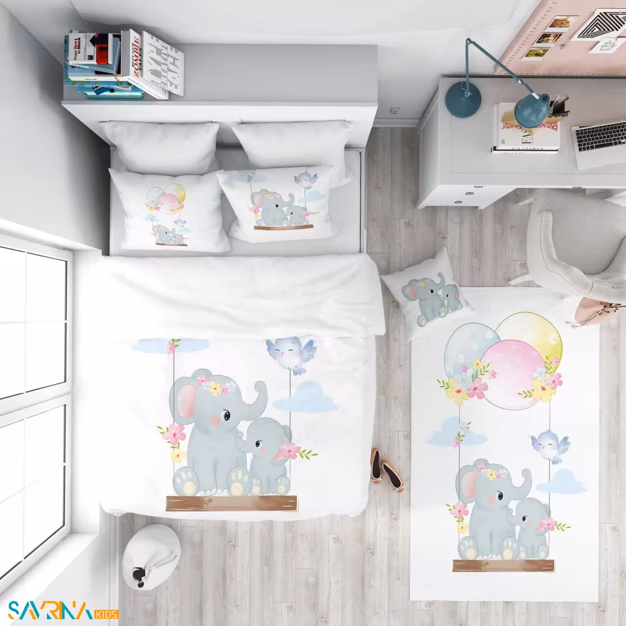 سرویس روتختی طرح فیل کوچولو یک نفره کد A2955