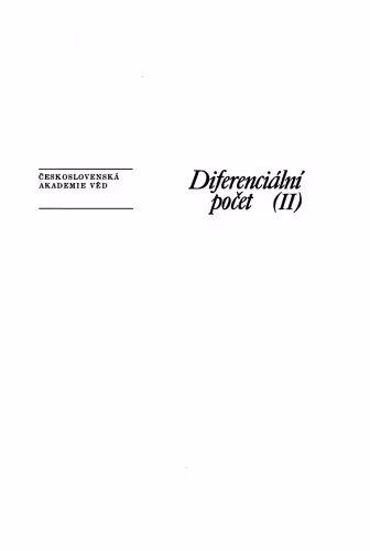 خرید و دانلود نسخه کامل کتاب Diferenciální počet II
