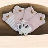 جوراب مچی کارت سفید طرح تدی گلبه ای