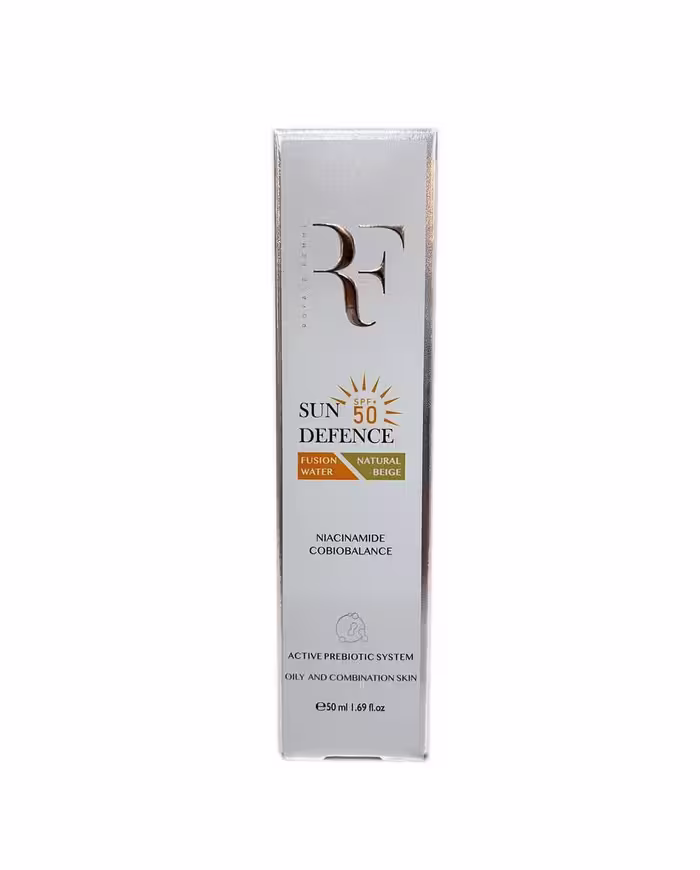 کرم ضد آفتاب RF پوست چرب SPF 50 رنگ بژ طبیعی بدون برق و جوش