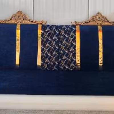 مبل خلیجی تاج‌دار طرح حصیری (نوار طلایی) هزینه ارسال پس کرایه بامشتری