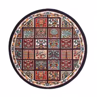 گلیم ماشینی دنیای فرش مدل خشتی سلطنتی کد 404