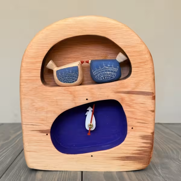 ساعت رومیزی دو مجسمه پرنده طرح یک