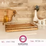 BVK بی وی کی کاریزما سینی مستطیل طلایی VK411942