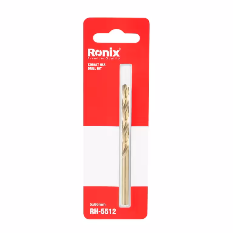 مته  کبالت سایز 5 میلیمتر رونیکس مدل RH-5512 سایز 5 رونیکس مدل 5512 مته آهن 5 رونیکس جنس بدنه فولاد ضد زنگ