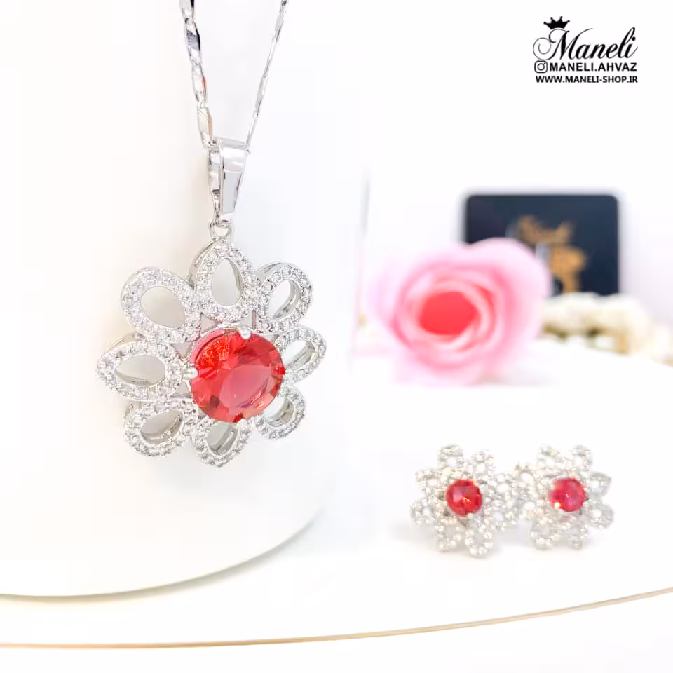 نیم ست نگین قرمز ژوپینگ mxp233