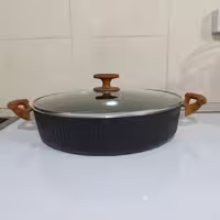 تابه دو دسته گرانیتی سایز 34 EVIZ اویز مدل فورج السا مشکی با ضمانت 12 ماهه ارسال رایگان