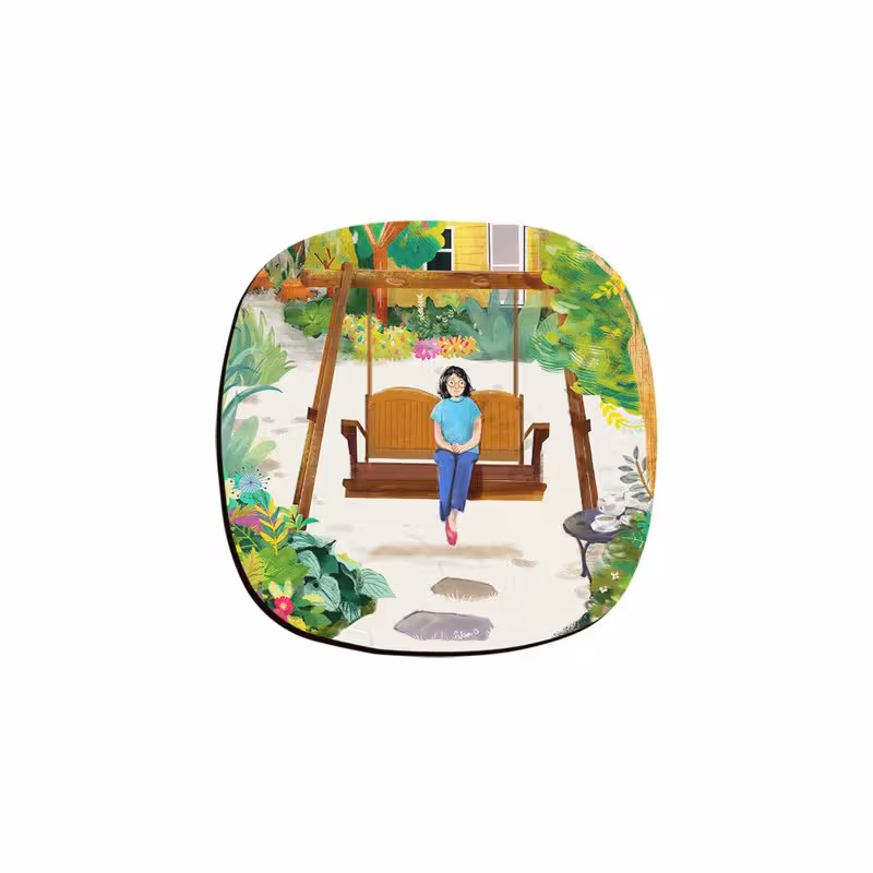 زیر لیوانی ترمه طراحان ایده مدل دختر تاب سوار کد cfp194