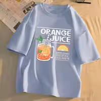 تیشرت لانگ طرح آب پرتقال