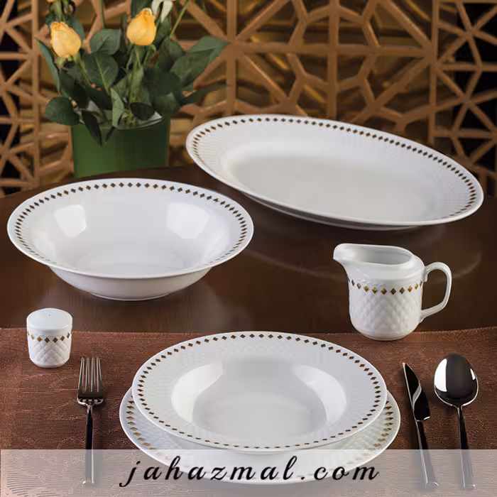 سرویس چینی زرین طرح گلدن ری 28 پارچه