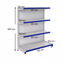 قفسه هایپری خودایست 4 طبقه 95x30 کف50 ارتفاع 160 - قفسه‌بندی وکیلی