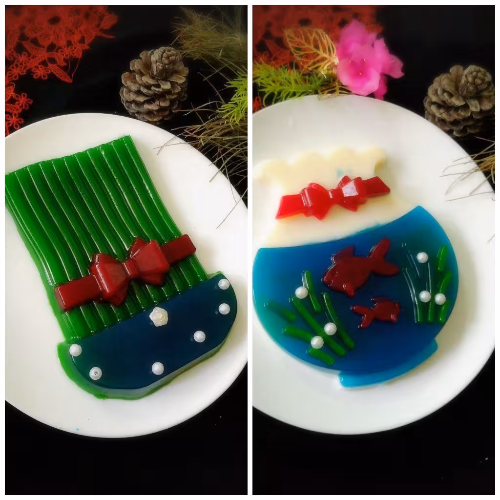 قالب ژله تنگ و قالب ژله سبزه ویژه عید ارتفاع حدودا 19 سانت