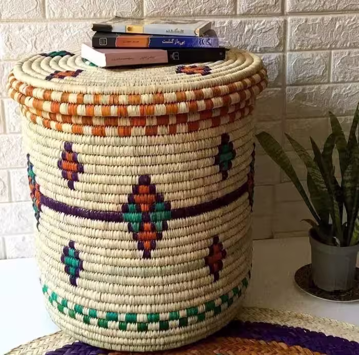 جالباسی استوانه ای حصیری کد 102350