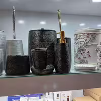 ست سرویس بهداشتی 6 پارچه سنجاقک مدل پرستو مشکی