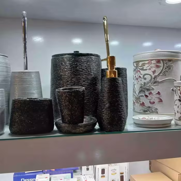 ست سرویس بهداشتی 6 پارچه سنجاقک مدل پرستو مشکی