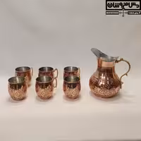 سرویس مسی پارچ و لیوان الماس تراش مدل حوناز