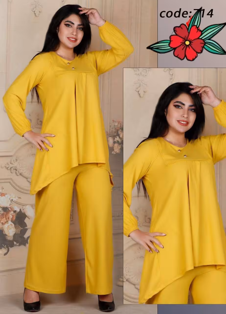 تونیک شلوار دو دگمه جلو پیله