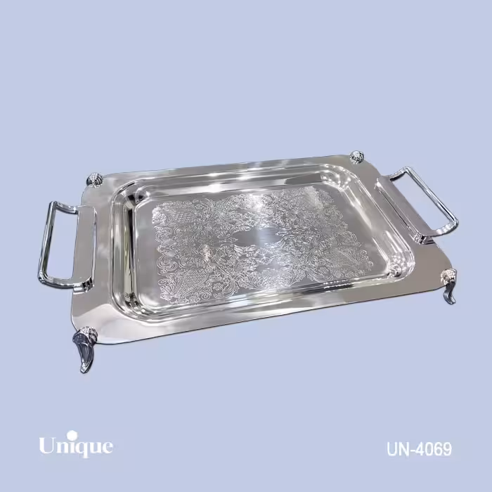 سینی براق استیل پایه دار بزرگ یونیک UN-4069