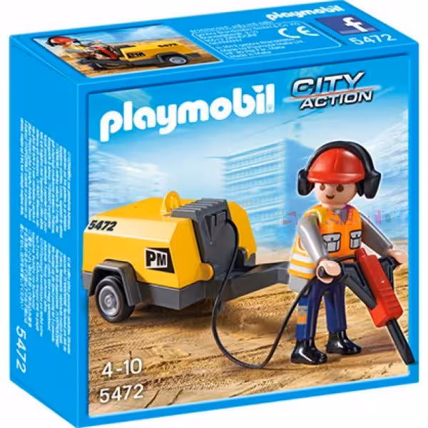 construction worker with jack hammer كد5472