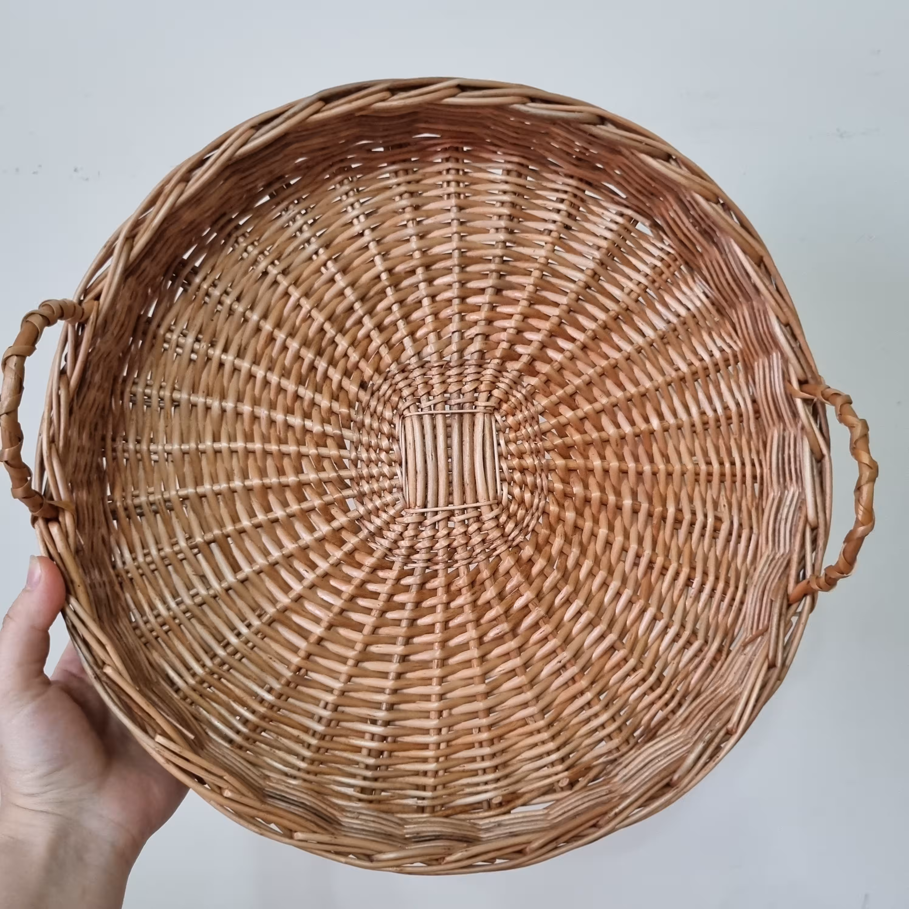 سینی حصیری دسته دار بوهو قطر 30 سانت