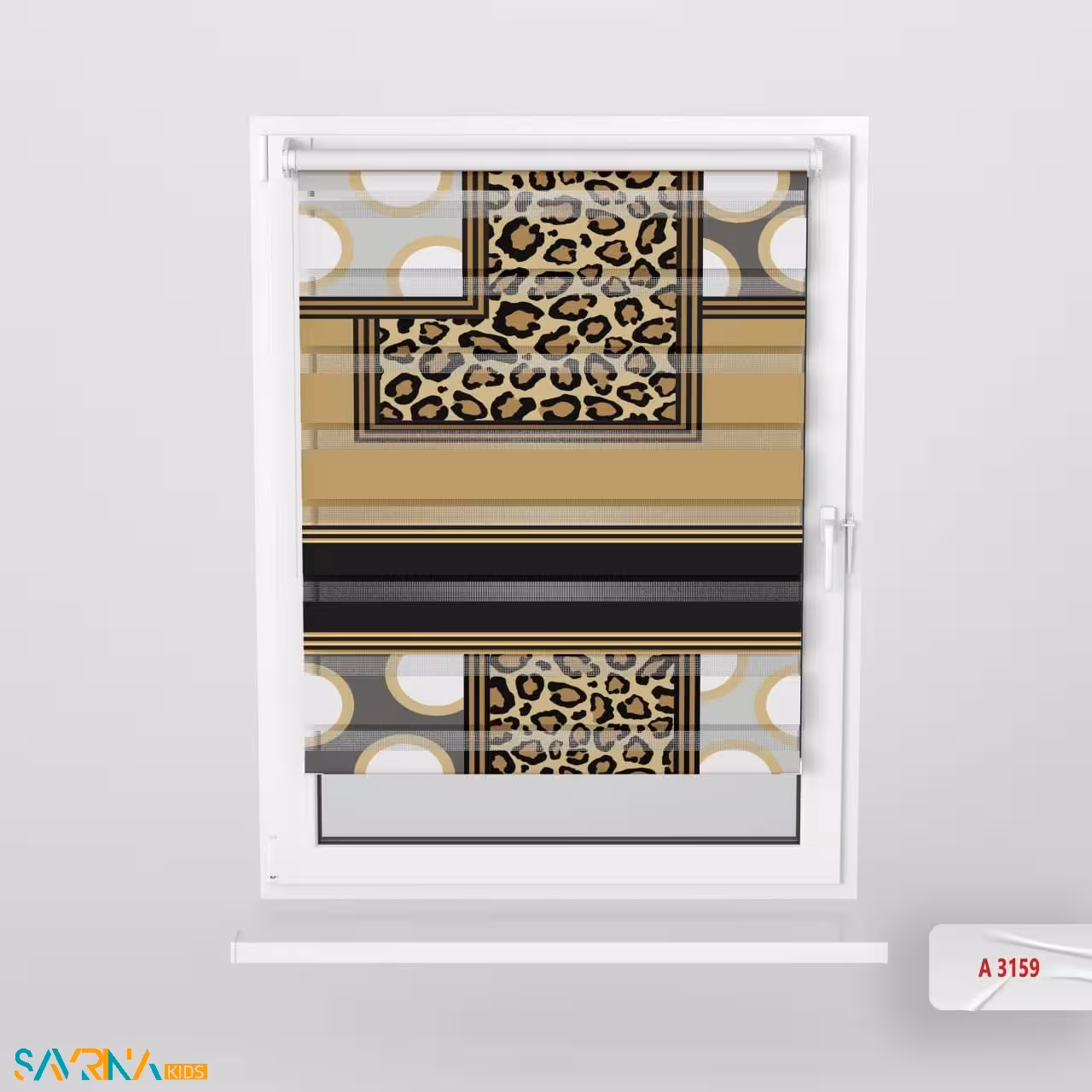 پرده زبرا بچگانه طرح مدرن پلنگی کد A3159